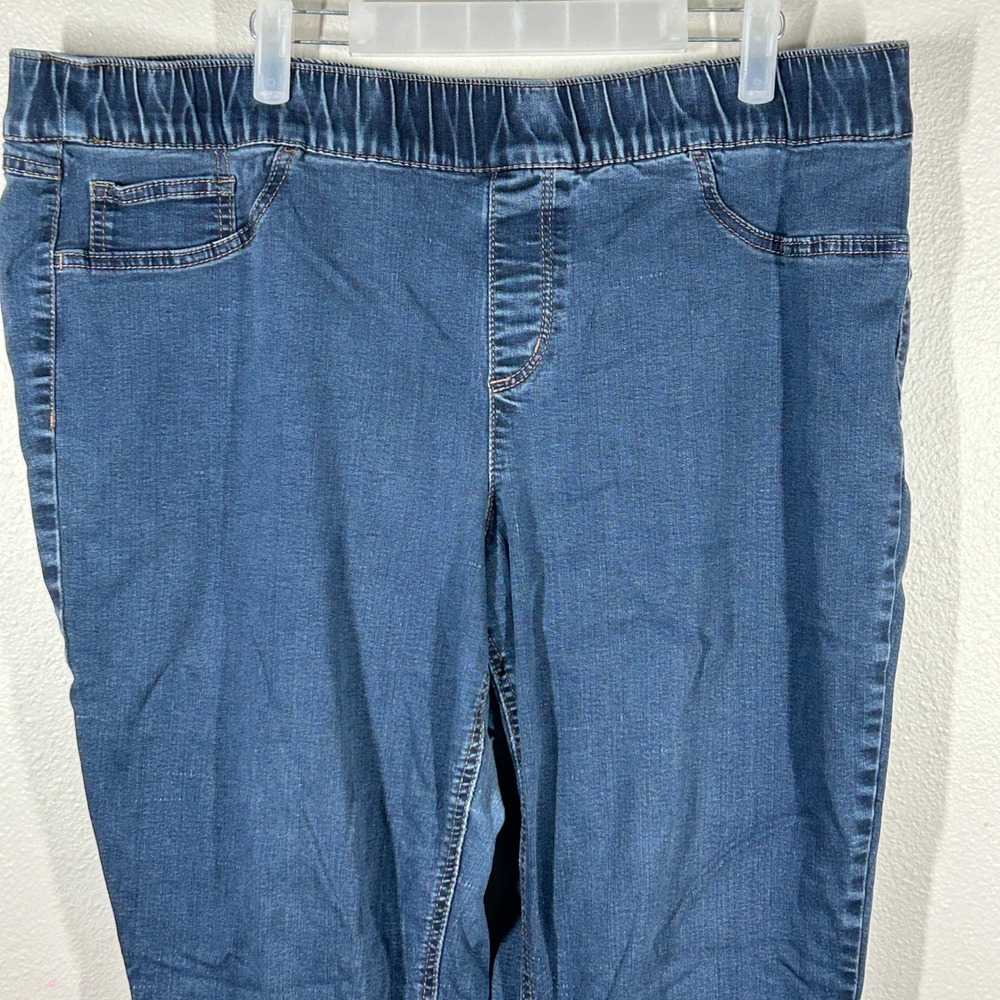 Cato Premium Womens Plus 22W Classic Pull On Jeggings Dark Wash Blue Stretch